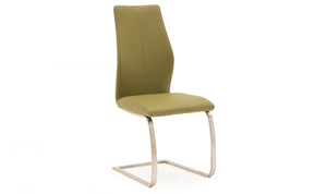 Irma Dining Chair - Brushed Steel Olive (2/Box)