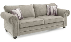Hollins 3 Seater Fixed - Mink (2 scatter cushions)