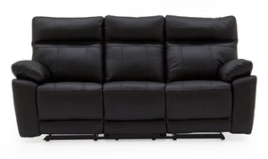 Positano 3 Seater Recliner - Black