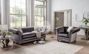 Giselle 3 Seater - Charcoal - 2 Scatters