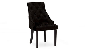 Hobbs Dining Chair - Crushed Velvet Black (2/Box) (NR)
