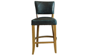 Duke Bar Chair Leather - Ink Blue