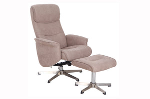 Rayna 1 Seater Recliner with Footstool - Sand