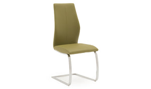 Elis Dining Chair - Chrome Leg Olive (2/Box)