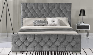 Carina Fabric Bed - 4' 6 - Silver