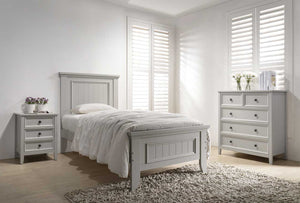 Mila Panelled Bed 3' - Clay