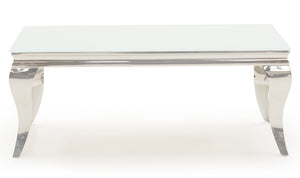 Louis Coffee Table - White 1100mm